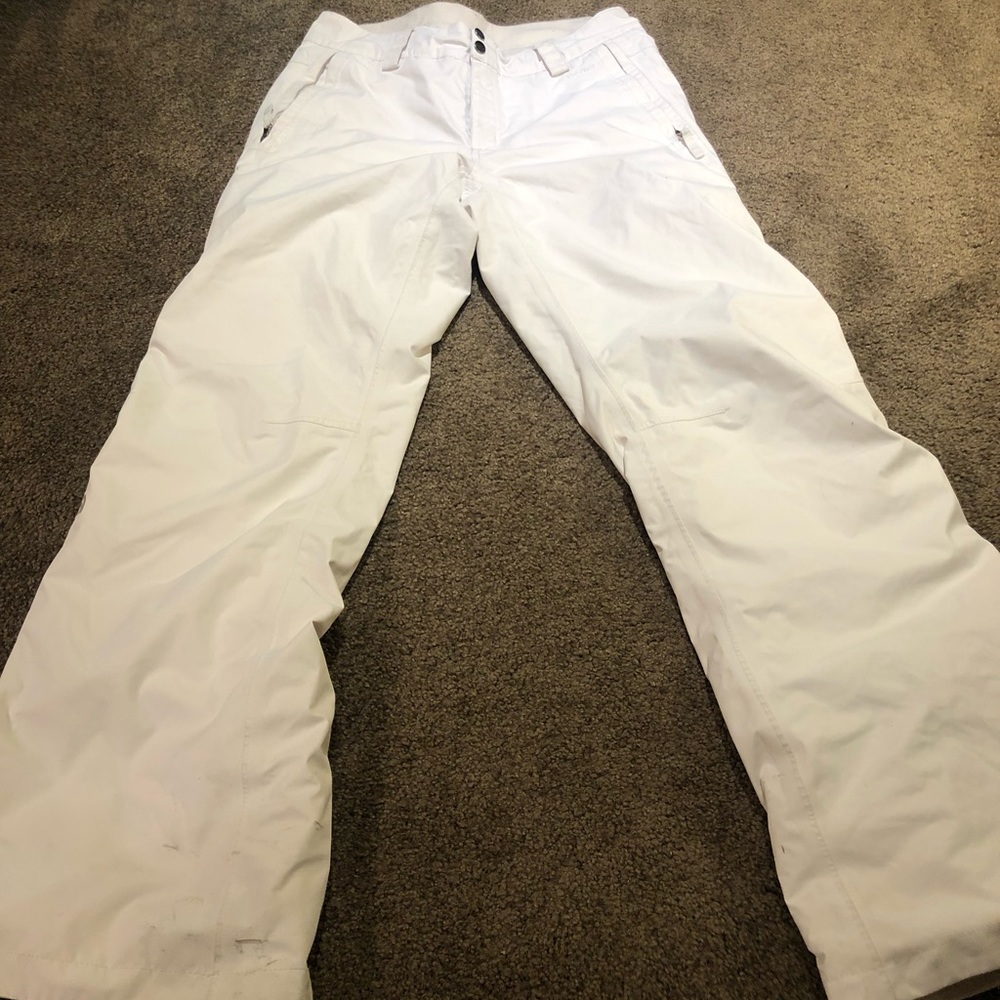 White snow pants